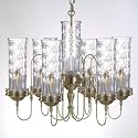 WATERFORD CRYSTAL MORGANA CHANDELIER 6 ARM - ANTIQUE BRASS FINISH