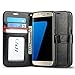 J&D Case Compatible for Galaxy S7 Edge Case, [Wallet Stand] [Slim Fit] Heavy Duty Protective Shock Resistant Flip Cover Wallet Case for Samsung Galaxy S7 Edge Wallet Case - Black/Brown