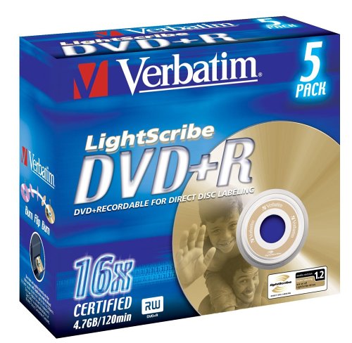 Verbatim DVD+R Advanced AZO+ DVD-Rohlinge 16x Speed Light Scribe 5er Pack Jewel Case Preisvergleich