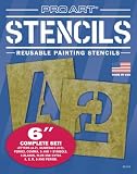 Pro Art 6-Inch Painting Stencil Set, Letters and Numbers