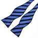 PenSee Mens Self Bow Tie Stripe Black and Blue Jacquard Woven Silk Bow Ties