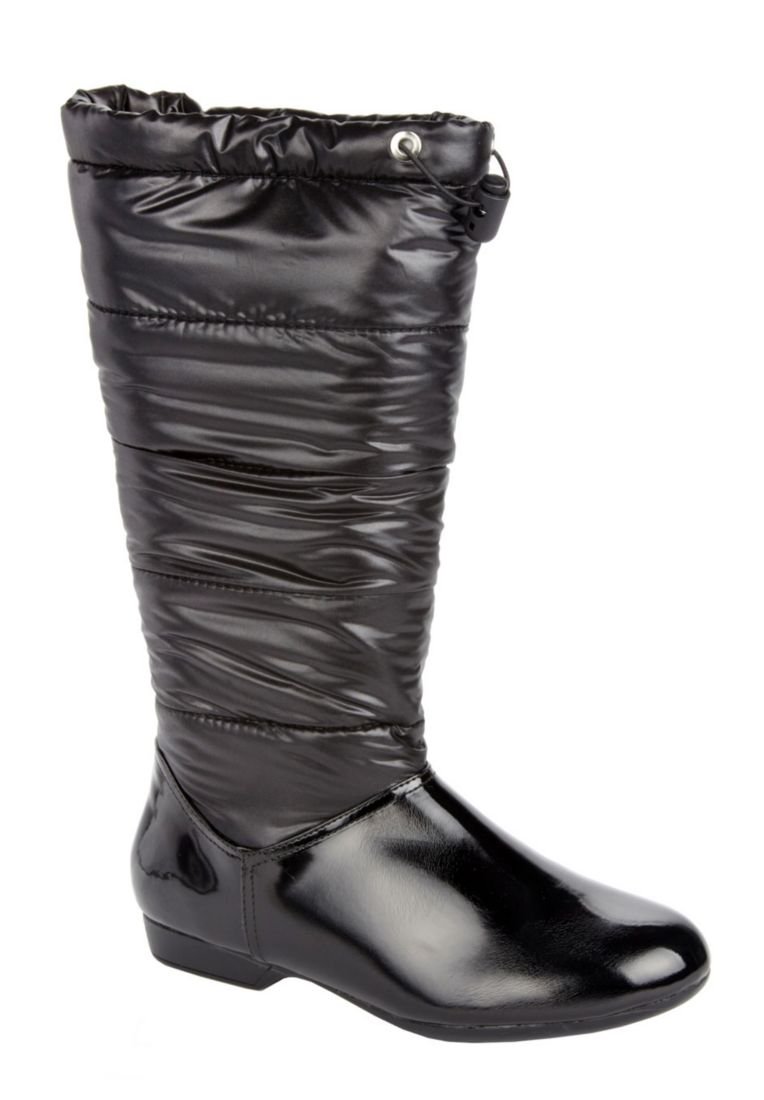 Jessica London Raindrop Quilted Weather Boot Black,9 M