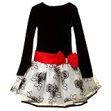 Little Girls Christmas Dress BLACK Special Occasion BONNIE JEAN Girl 4-6X