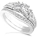 1.00ctw Round Brilliant Diamond Wedding Ring Set in 14kt White Gold (HI/SI-I1)