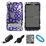 Purple Flowers Durable 2 Piece Protective Crystal Hard Shield Guard Cover C ....