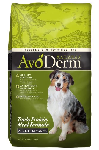 AvoDerm Natural Triple Protein Meal Formula Dog Food - 4.4 Pounds