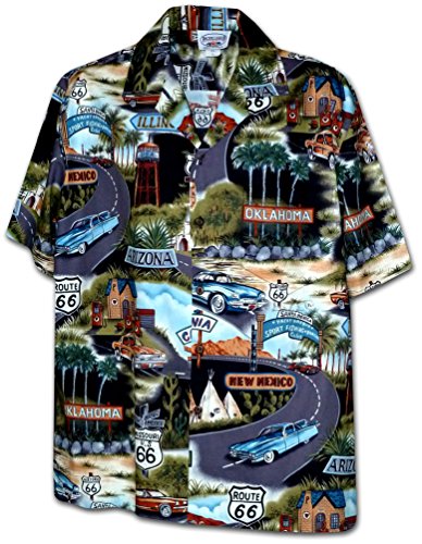 Historic Route 66 Mens Car Shirts Black