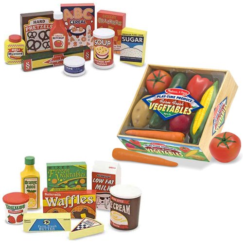Melissa & Doug Wooden Fridge Food Set - Pantry Products - and Playtime Veggies Melissa & Doug Wooden Fridge Food Set - Pantry Products - and Playtime Veggies