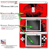 Big Kiss Black on Red WraptorSkinz Skin kit fits Nintendo DS Lite (DS LITE NOT INCLUDED)
