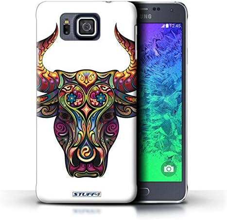 STUFF4 Phone Case / Cover for Samsung Galaxy Alpha / Bull Design / Ornamental Animals Collection