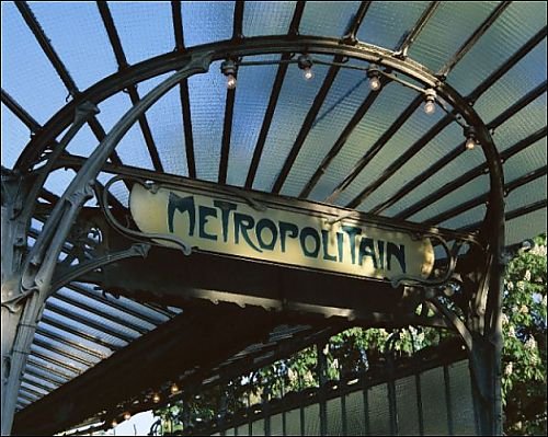 Photographic Prints of Close-up of Metropolitain (metro) station entrance, art nouveau style, Paris, from Robert Harding
