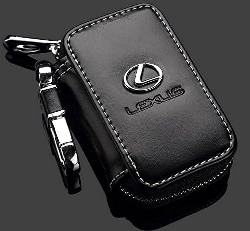 Leather Car Key Case Remote Control package Auto Key Chains for KIA Lexus Mazda Citroen key bag remote control package (Black Lexus)