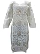 Womans Indian Tunic Indian Floral Chikan Embroidered Cotton Long Dress Kurta S