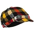 Rainbow Checker Pattern Cabbie Cap - Yellow Black W16S59A