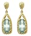 14k Yellow Gold Green Amethyst Earrings by Duneier of NY