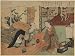 Poster Print of Artwork showing a woman offering a lighted pipe to her lover reclinin...