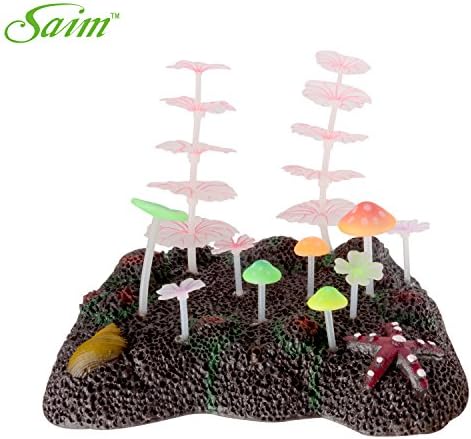 Saim® Glowing Effect Artificial Plastic Plant, Decorative Aquarium Ornament