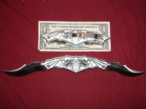 Double Bladed Dragon Folding Knife 2