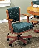 Solid Wood Upholstered Arm Chair Casters with Gas Lift