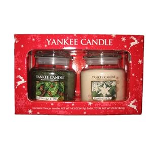 Yankee Candle Company Winter Holiday Jar Candle Set - Gift Box of TWO! Sparkling Snow and...