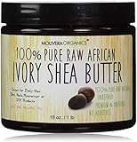 Molivera Organics Raw African Organic Grade A Ivory Shea Butter for Natural Skin Care, Hair Care - 16 oz.