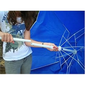 Showing umbrella being assembled