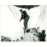 Vintage Photo- Man climbing out of hot air balloon