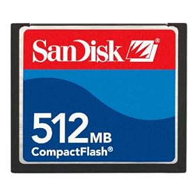 SanDisk 512 MB CompactFlash Card, SDCFB-512-A10 (Retail Package)