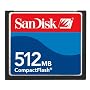 SanDisk 512 MB CompactFlash Card, SDCFB-512-A10 (Retail Package)