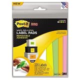 POST IT LABEL PADS ASST NEON 225