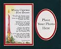 "Merry Christmas From Heaven" Touching 8x10 Poem, Double-matted In Dark Green/Red, Enhanced With Watercolor Graphics, With A Place For A Picture.