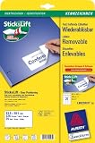Produkt-Bild: Avery Zweckform, L6023REV-25, 25 Blatt, Wiederabl&ouml;sbare Etiketten Firmen-Etiketten zum Kennzeichnen von Prospekten, 63, 5 x 38, 1 mm
