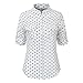 Beninos Women's Polka Dot Chiffon Elegant Casual Button Down Shirt Blouse