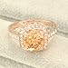 FM42 9mm Round Cut Champagne Crystal Princess Style Ring R72