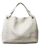 Bottega Veneta Woven Cream Leather Cinched Tote 179320/V00A2/9541