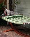 Parrot Bay Antiqua Premium Quilted Hammock - Green Stripe