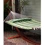 Parrot Bay Antiqua Premium Quilted Hammock - Green Stripe