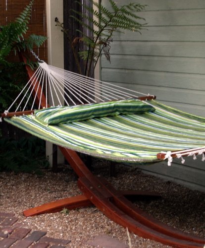 Childrens Toyshop  Outdoor Living : Parrot Bay Antiqua Premium Quilted Hammock - Green Stripe