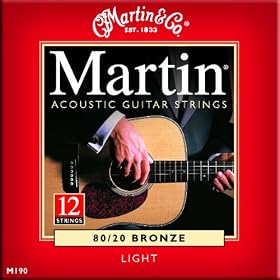 Martin M190 Light 12-String Acoustic Guitar Strings