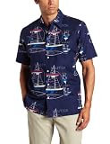 Nautica Men's Boat All Over Print Woven Camp Shirt