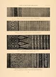 1918 Print Weaving Cloth Patterns Kurrachee Siam Sample - Original Halftone Print