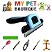 My Pet Boutique Pet Grooming Tools Large-Includes 6 Items- Deshedding Tool, Nail Clipper, rasp, flea Comb, Professional Brush and Bear Toy. for Dogs from 30 pounds and up