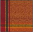 Durable Woven Jacquard 100% Cotton Orange and Green Tablecloth 60x60 Inches