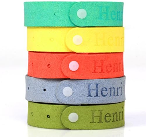Henri All Natural Mosquito Repellent Bracelets for Kids, Toddler, Adults - 100% Safe Non-Toxic, Deet Free (Pack of 5)