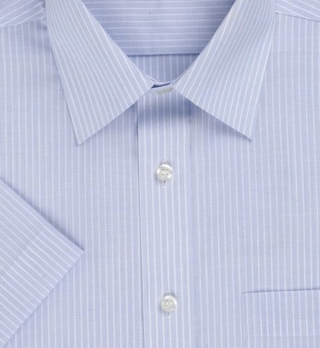 NonIron Cotton Blend Short Sleeve Stripe Shirt