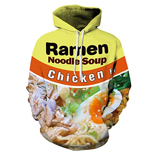 Sanrense Unisex Realistic 3d Digital Print Pullover Hoodie Hooded Sweatshirt S-XL?s/m-Ramen?
