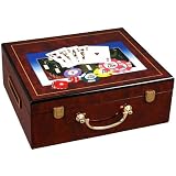 Poker Chip Case - 650 Chips (Mahogany) (6.5 H x 15 W x 13 D) by Deck