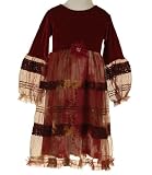 bebe - Toddler Little Girls Fall Clothes VELVET Designer Dress BEBEMONDE Girl 2T-6X