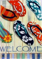 Welcome Sandals Flip Flops Flipflops Boardwalk Garden Flag