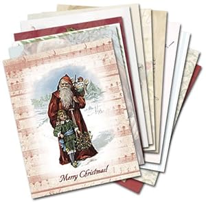 Christmas Past - Box Set of 12 Assorted Christmas Greeting Cards and Patterned Envelopes